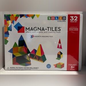 Magna-Tiles Solid Colours New 32-Piece Magnetic Construction STEM Building Set